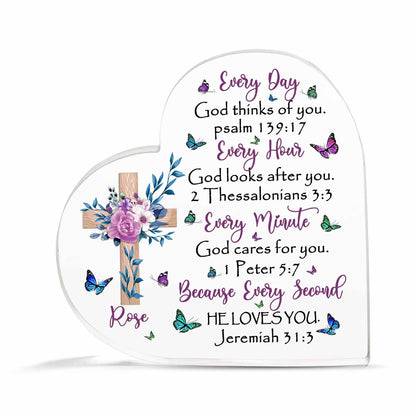 Christian Gifts, Family Religious Gifts for Men Women, Heart-shaped Christian Acrylic Plaque, Christmas Acrylic Plaque, Christian Decorations for Home, Religious Decor, Christian Friend Gifts