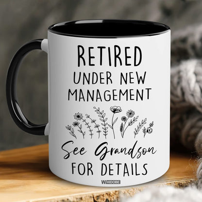 Retirement Gifts for Women, Retirement Gifts for Grandma, Woman, Mom, Coworker, Retired Mug Retired Under New Management See Grandkids For Details Mug For Mothers Day Birthday Christmas 11OZ