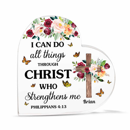 Christian Gifts, Family Religious Gifts for Men Women, Heart-shaped Christian Acrylic Plaque, Christmas Acrylic Plaque, Christian Decorations for Home, Religious Decor, Christian Friend Gifts
