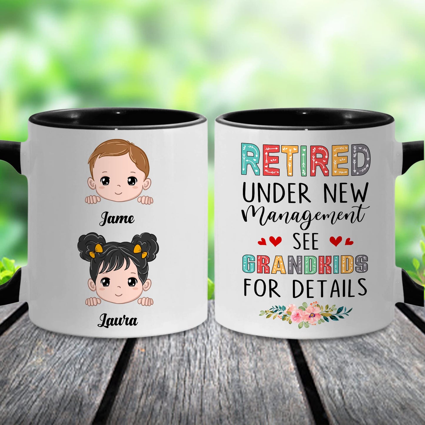 Retired Mug Retirement Mug Retired Under New Management See Grandkids For Details Mug Funny Happy Retirement Gift For Grandma Women From Grandkids On Mothers Day Birthday Christmas Accent 11OZ