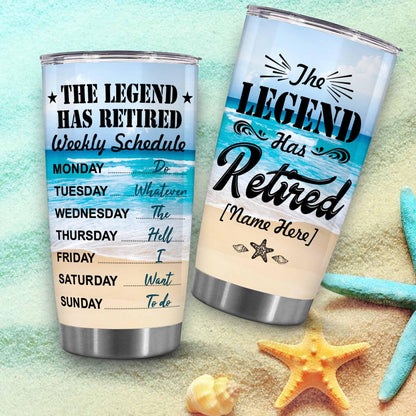 Retirement Gifts - Retirement Tumbler - The legend has retired Tumbler for Women Men Dad Mom Retired Calendar Tumbler Coworkers Idea for Fathers Mothers Day Birthday Christmas 20OZ