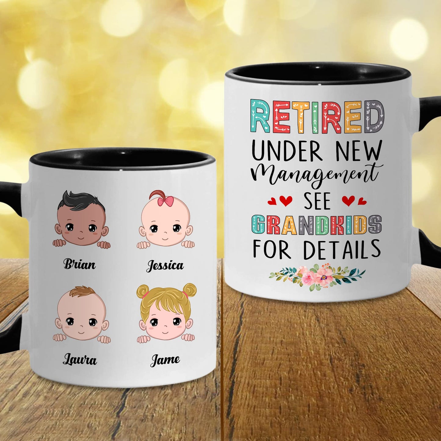 Retired Mug Retirement Mug Retired Under New Management See Grandkids For Details Mug Funny Happy Retirement Gift For Grandma Women From Grandkids On Mothers Day Birthday Christmas Accent 11OZ