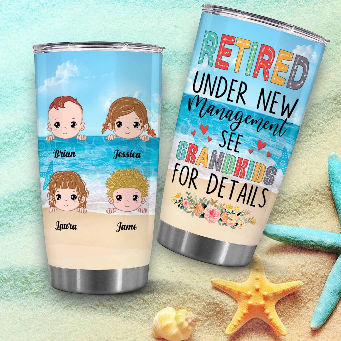 Retirement Gifts - Retirement Tumbler - Retired Under New Management See Wife For Details Tumbler, Quitter, Retired Gifts, Husband, Dad, Boyfriend, Men, Christmas, Fathers day, Boss 20OZ
