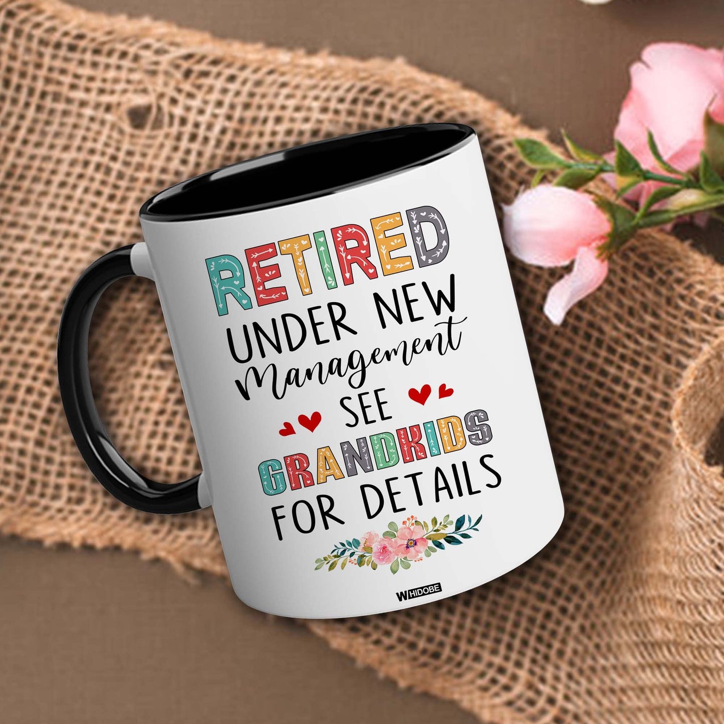 Retired Mug Retirement Mug Retired Under New Management See Grandkids For Details Mug Funny Happy Retirement Gift For Grandma Women From Grandkids On Mothers Day Birthday Christmas Accent 11OZ