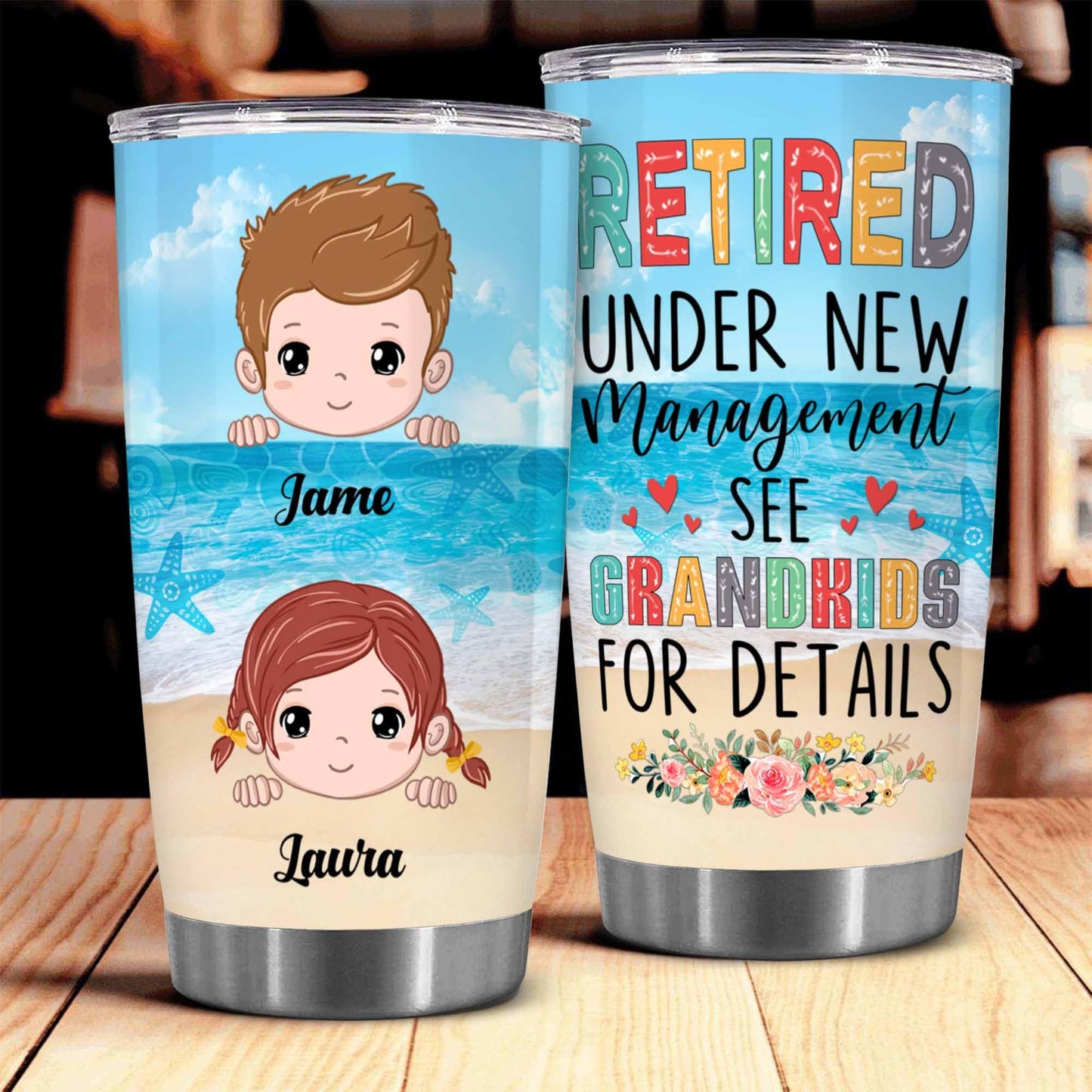 Retirement Gifts - Retirement Tumbler - Retired Under New Management See Wife For Details Tumbler, Quitter, Retired Gifts, Husband, Dad, Boyfriend, Men, Christmas, Fathers day, Boss 20OZ