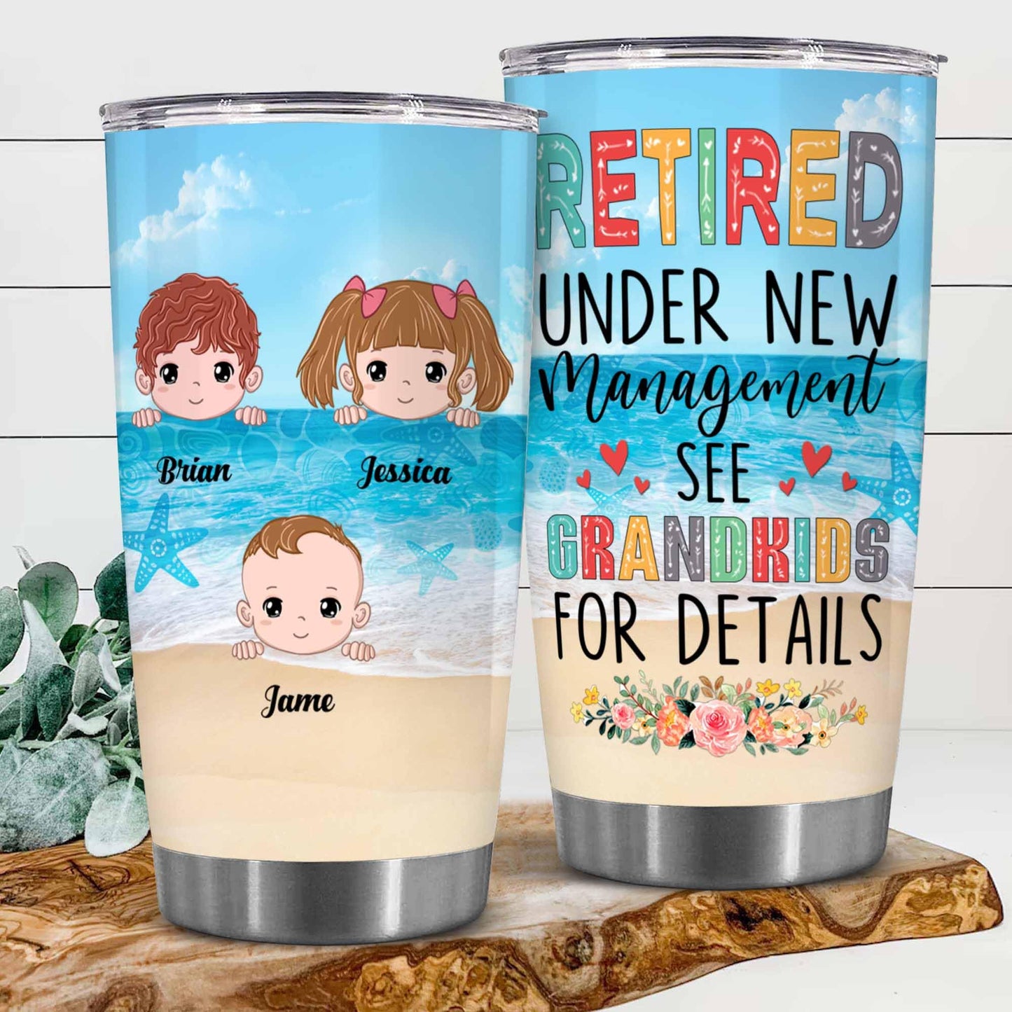 Retirement Gifts - Retirement Tumbler - Retired Under New Management See Wife For Details Tumbler, Quitter, Retired Gifts, Husband, Dad, Boyfriend, Men, Christmas, Fathers day, Boss 20OZ