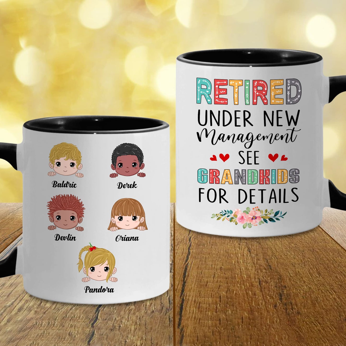 Retired Mug Retirement Mug Retired Under New Management See Grandkids For Details Mug Funny Happy Retirement Gift For Grandma Women From Grandkids On Mothers Day Birthday Christmas Accent 11OZ