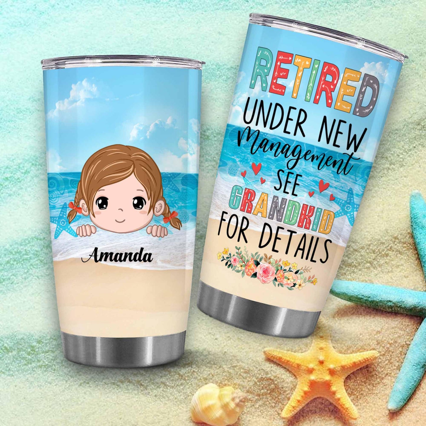 Retirement Gifts - Retirement Tumbler - Retired Under New Management See Wife For Details Tumbler, Quitter, Retired Gifts, Husband, Dad, Boyfriend, Men, Christmas, Fathers day, Boss 20OZ