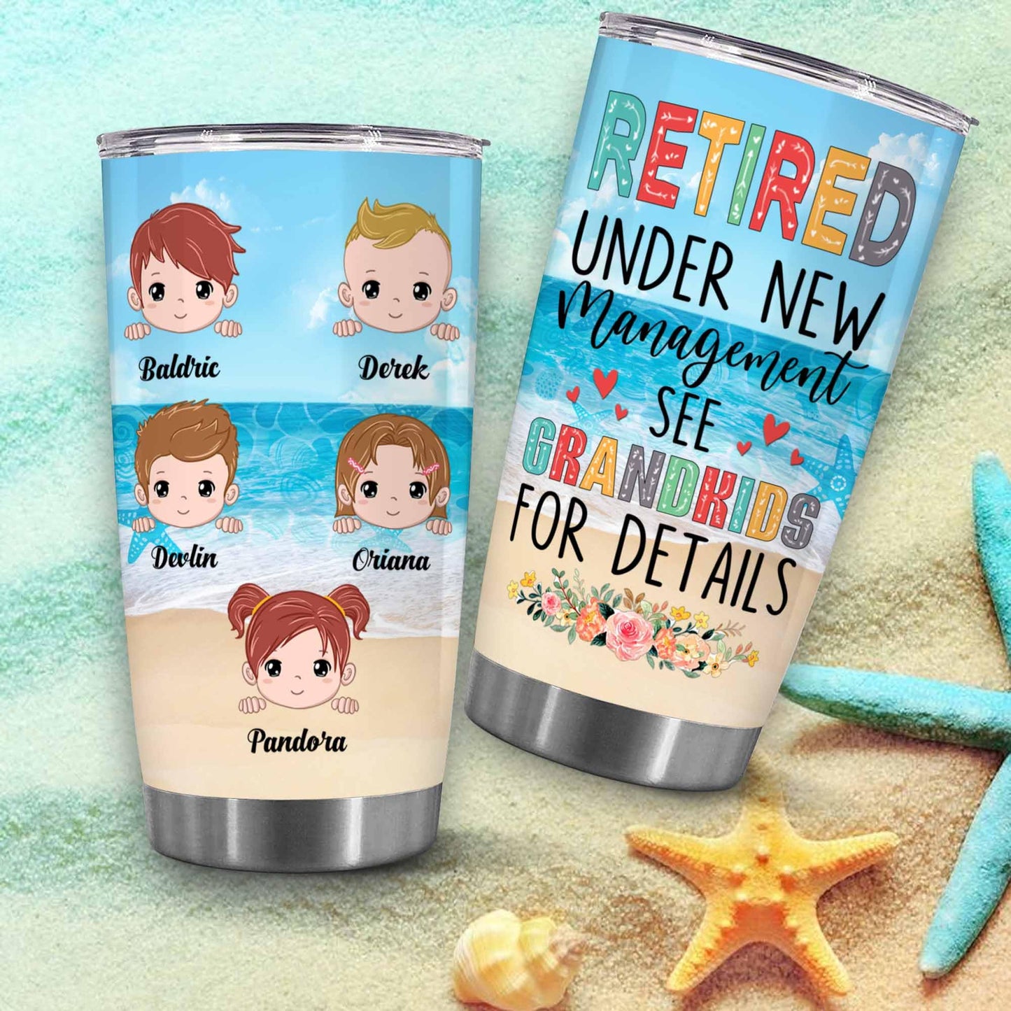 Retirement Gifts - Retirement Tumbler - Retired Under New Management See Wife For Details Tumbler, Quitter, Retired Gifts, Husband, Dad, Boyfriend, Men, Christmas, Fathers day, Boss 20OZ