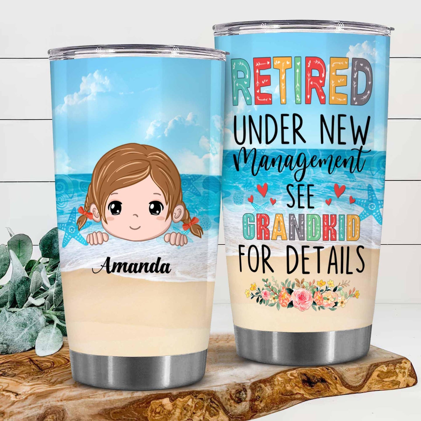 Retirement Gifts - Retirement Tumbler - Retired Under New Management See Wife For Details Tumbler, Quitter, Retired Gifts, Husband, Dad, Boyfriend, Men, Christmas, Fathers day, Boss 20OZ