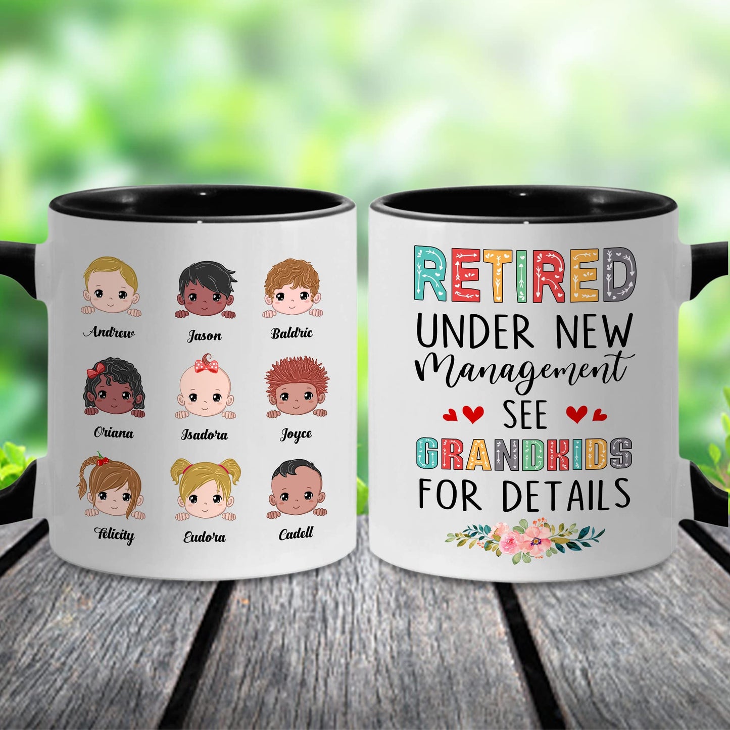 Retired Mug Retirement Mug Retired Under New Management See Grandkids For Details Mug Funny Happy Retirement Gift For Grandma Women From Grandkids On Mothers Day Birthday Christmas Accent 11OZ