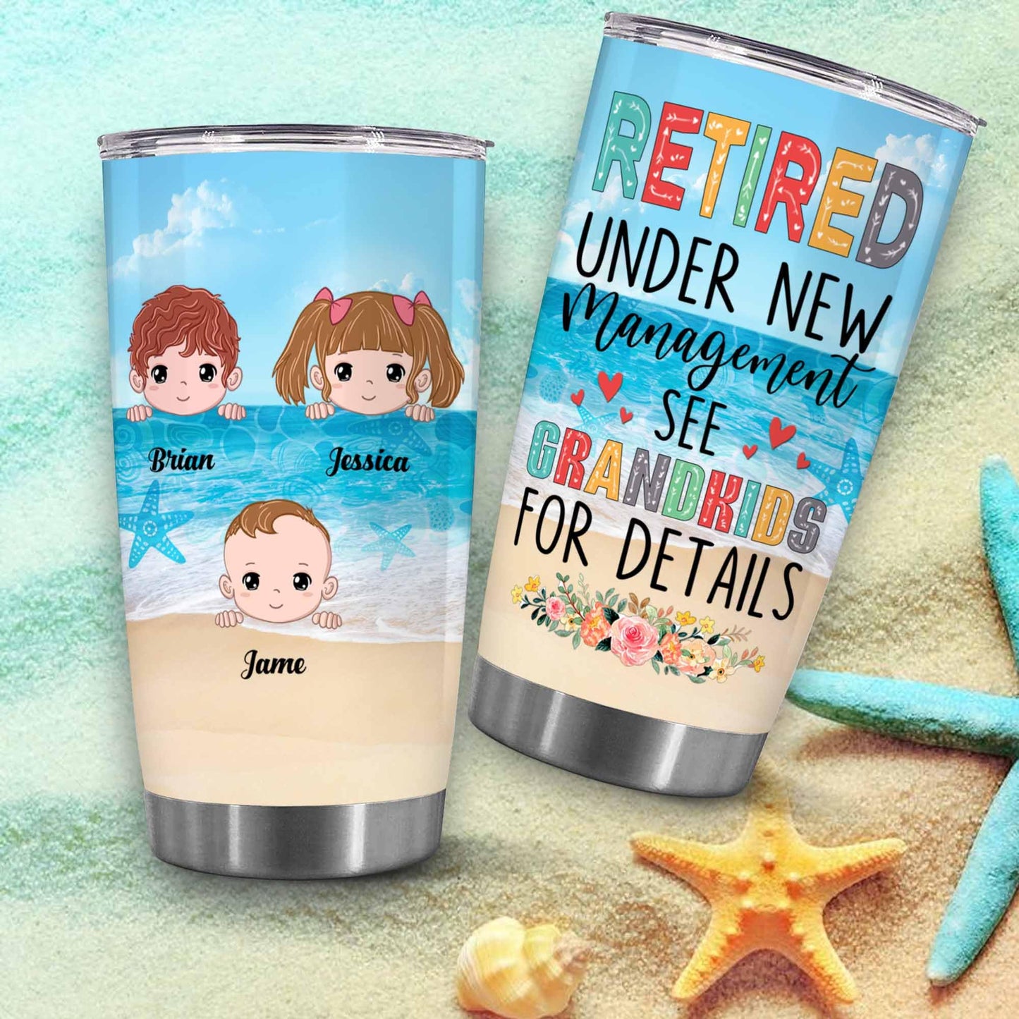 Retirement Gifts - Retirement Tumbler - Retired Under New Management See Wife For Details Tumbler, Quitter, Retired Gifts, Husband, Dad, Boyfriend, Men, Christmas, Fathers day, Boss 20OZ