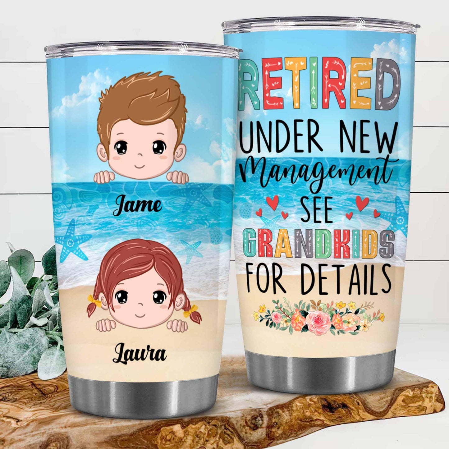 Retirement Gifts - Retirement Tumbler - Retired Under New Management See Wife For Details Tumbler, Quitter, Retired Gifts, Husband, Dad, Boyfriend, Men, Christmas, Fathers day, Boss 20OZ