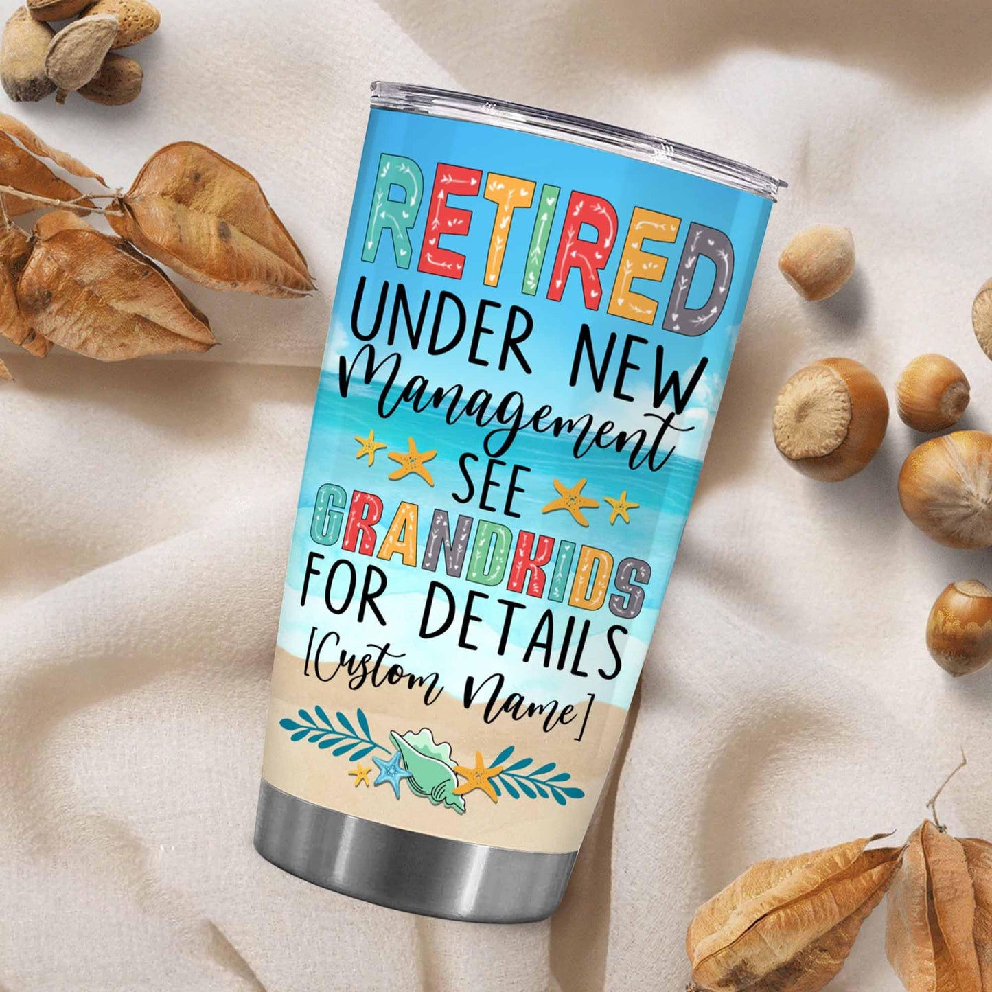 Retirement Gifts - Retirement Tumbler - Retired Under New Management See Wife For Details Tumbler, Quitter, Retired Gifts, Husband, Dad, Boyfriend, Men, Christmas, Fathers day, Boss 20OZ
