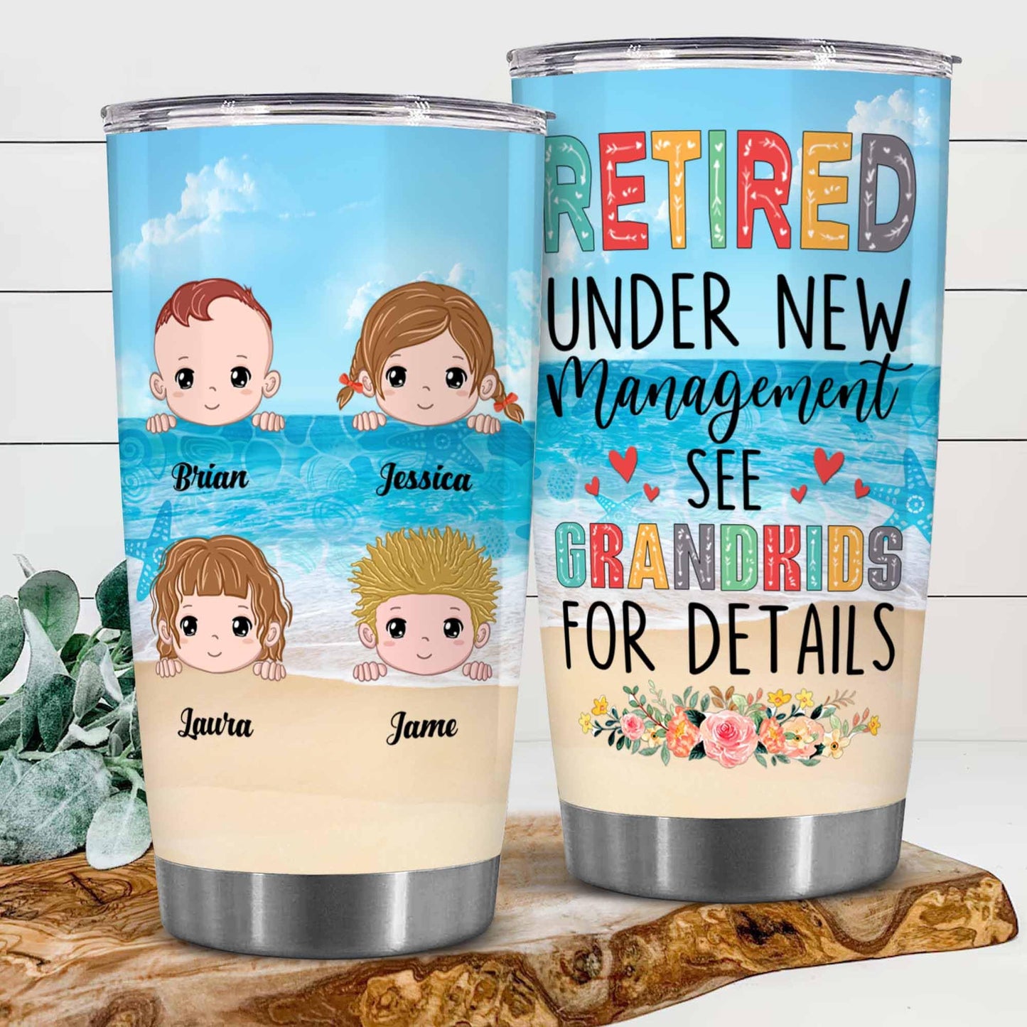 Retirement Gifts - Retirement Tumbler - Retired Under New Management See Wife For Details Tumbler, Quitter, Retired Gifts, Husband, Dad, Boyfriend, Men, Christmas, Fathers day, Boss 20OZ