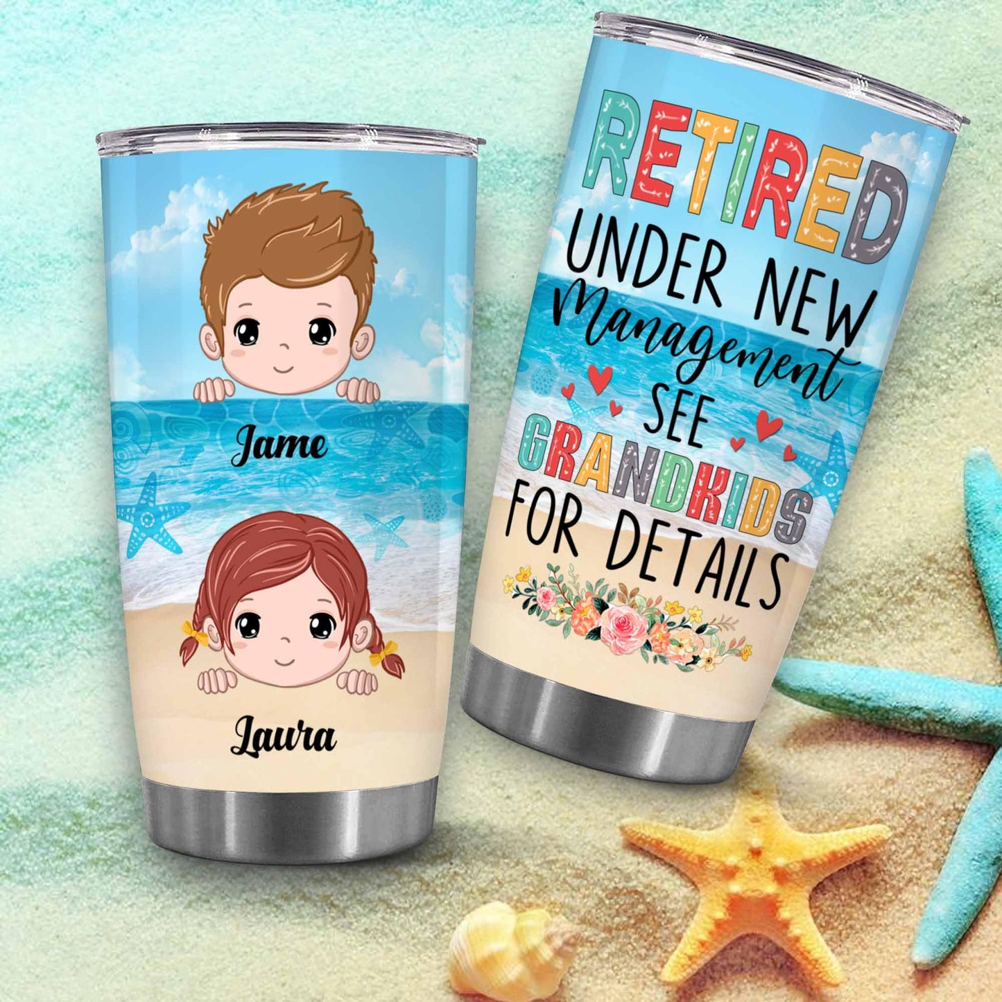 Retirement Gifts - Retirement Tumbler - Retired Under New Management See Wife For Details Tumbler, Quitter, Retired Gifts, Husband, Dad, Boyfriend, Men, Christmas, Fathers day, Boss 20OZ
