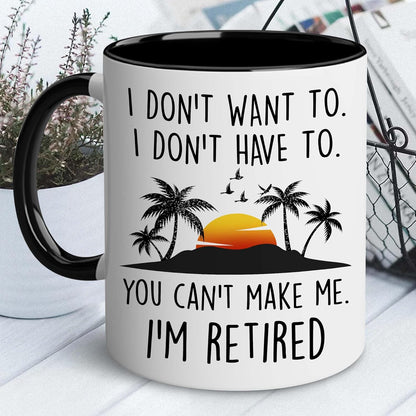 WHIDOBE Funny Retirement Gifts Gag for Women Men, I'm Retired Mug, Dad Mom Husband Wife Boyfriend Humorous Nurse Teacher Retired Gag Gift Coffee Mug, Black, 11OZ