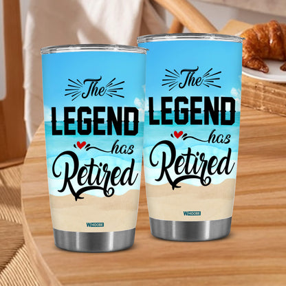 Retirement Gifts - Retirement Tumbler - The legend has retired Tumbler for Women Men Dad Mom Retired Calendar Tumbler Coworkers Idea for Fathers Mothers Day Birthday Christmas 20OZ