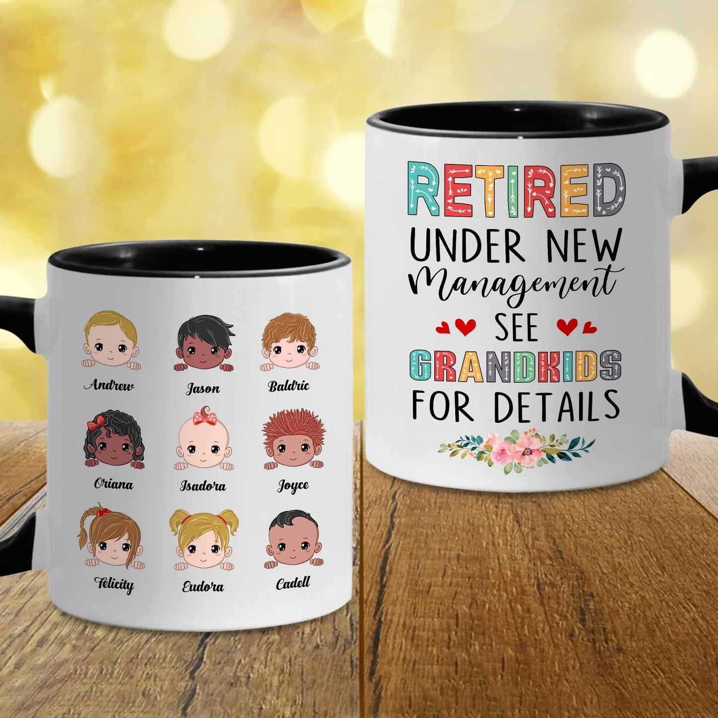 Retired Mug Retirement Mug Retired Under New Management See Grandkids For Details Mug Funny Happy Retirement Gift For Grandma Women From Grandkids On Mothers Day Birthday Christmas Accent 11OZ