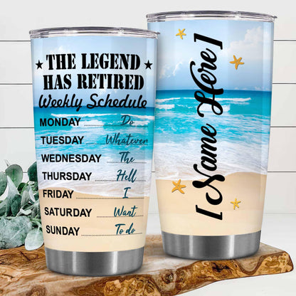 Retirement Gifts - Retirement Tumbler - The legend has retired Tumbler for Women Men Dad Mom Retired Calendar Tumbler Coworkers Idea for Fathers Mothers Day Birthday Christmas 20OZ