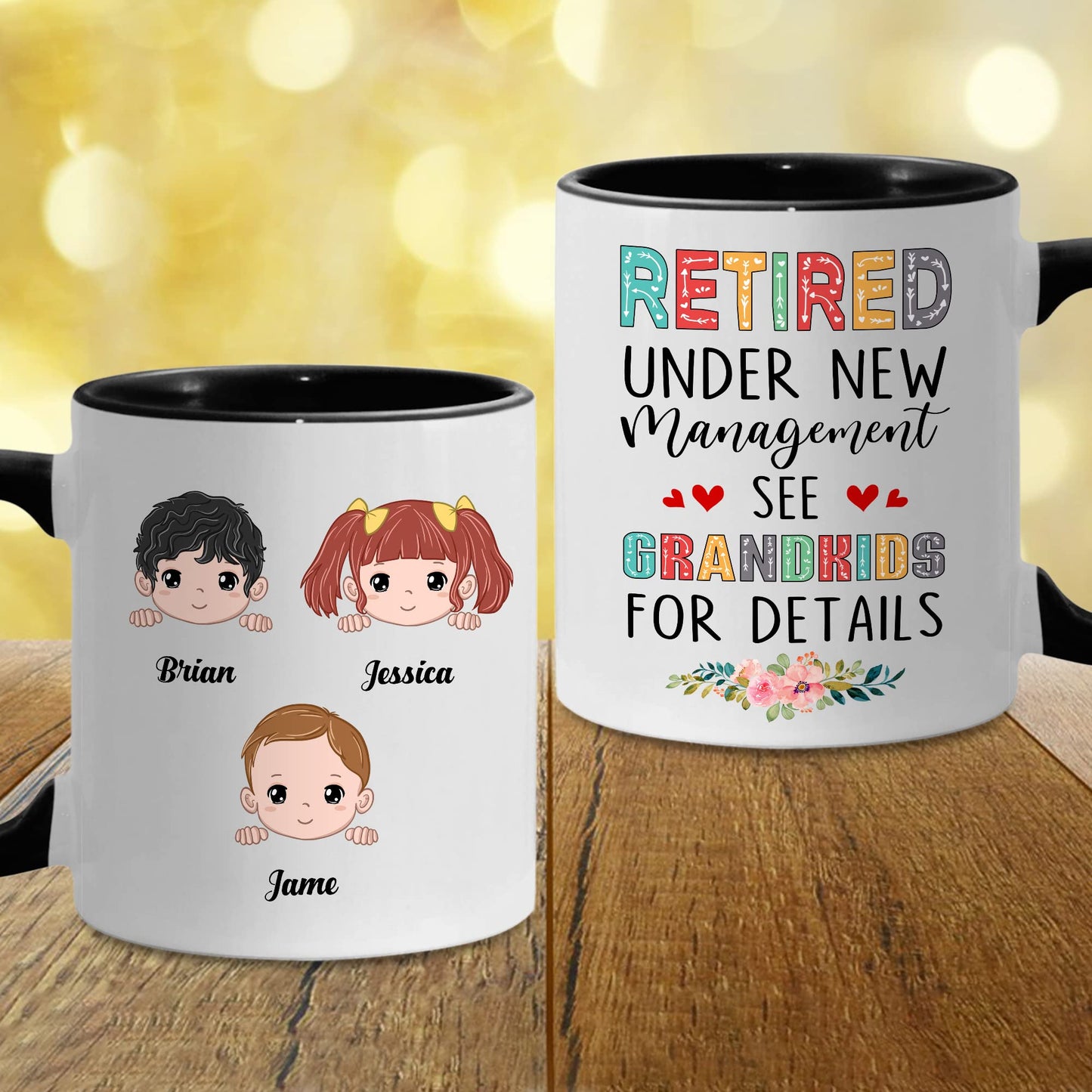 Retired Mug Retirement Mug Retired Under New Management See Grandkids For Details Mug Funny Happy Retirement Gift For Grandma Women From Grandkids On Mothers Day Birthday Christmas Accent 11OZ