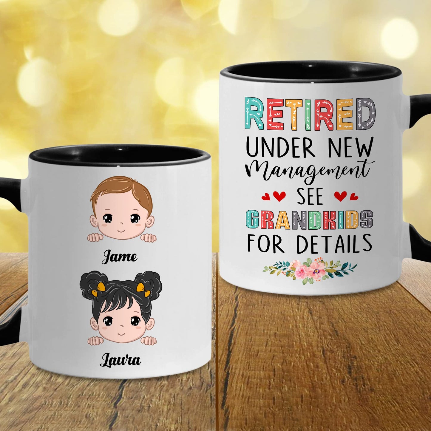 Retired Mug Retirement Mug Retired Under New Management See Grandkids For Details Mug Funny Happy Retirement Gift For Grandma Women From Grandkids On Mothers Day Birthday Christmas Accent 11OZ