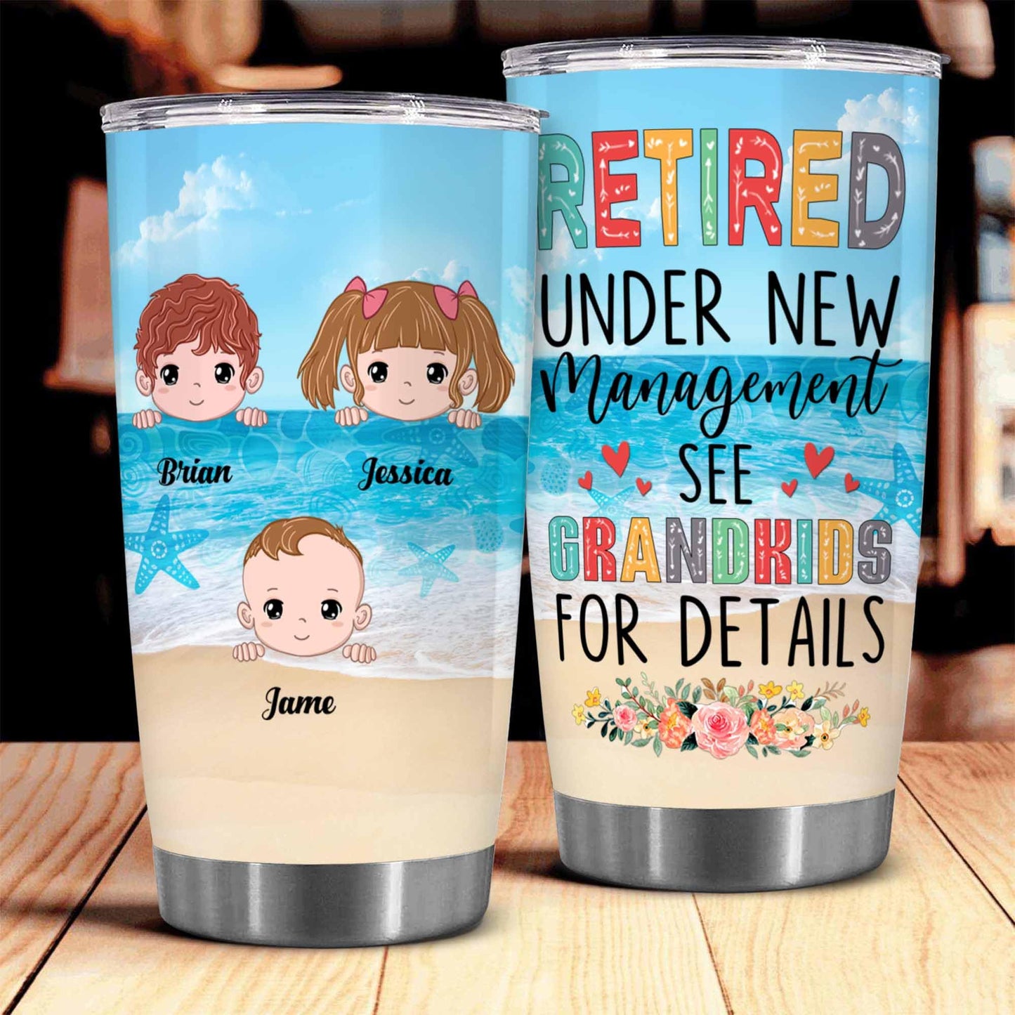Retirement Gifts - Retirement Tumbler - Retired Under New Management See Wife For Details Tumbler, Quitter, Retired Gifts, Husband, Dad, Boyfriend, Men, Christmas, Fathers day, Boss 20OZ